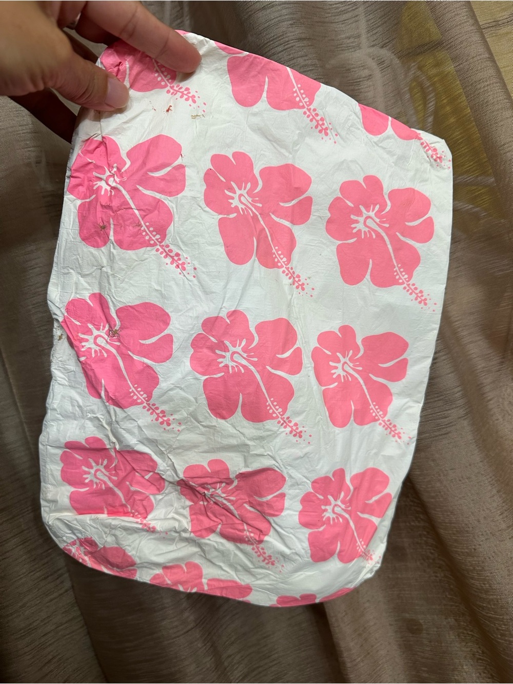 ALOHA Collection White Pouch with Pink hibiscus flower 🌺